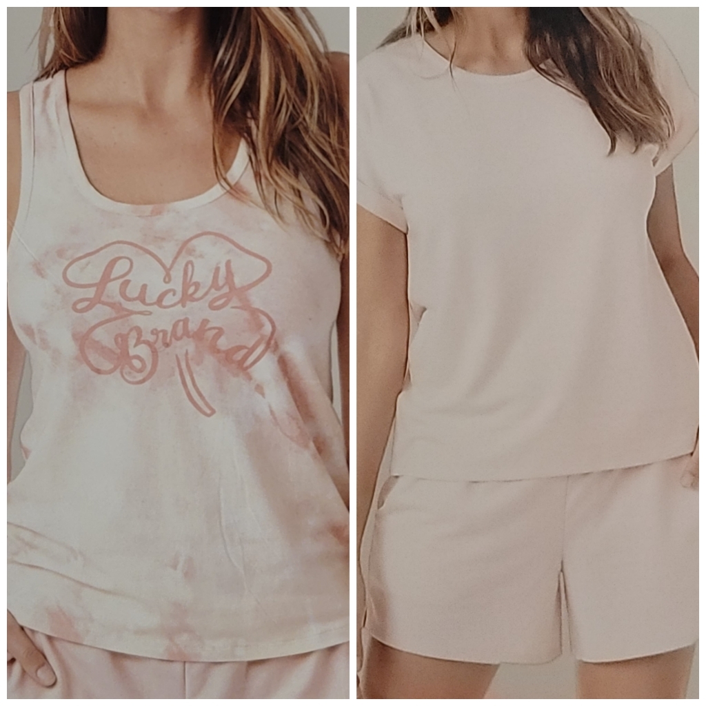 Lucky Brand Pajamas 3pc Set Tank Top Tee Shirt Shorts Lucky Brand Pajamas 3pc Set Tank Top Tee Shirt Shorts